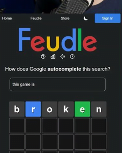 Play Google Feud AutoComplete Online Game